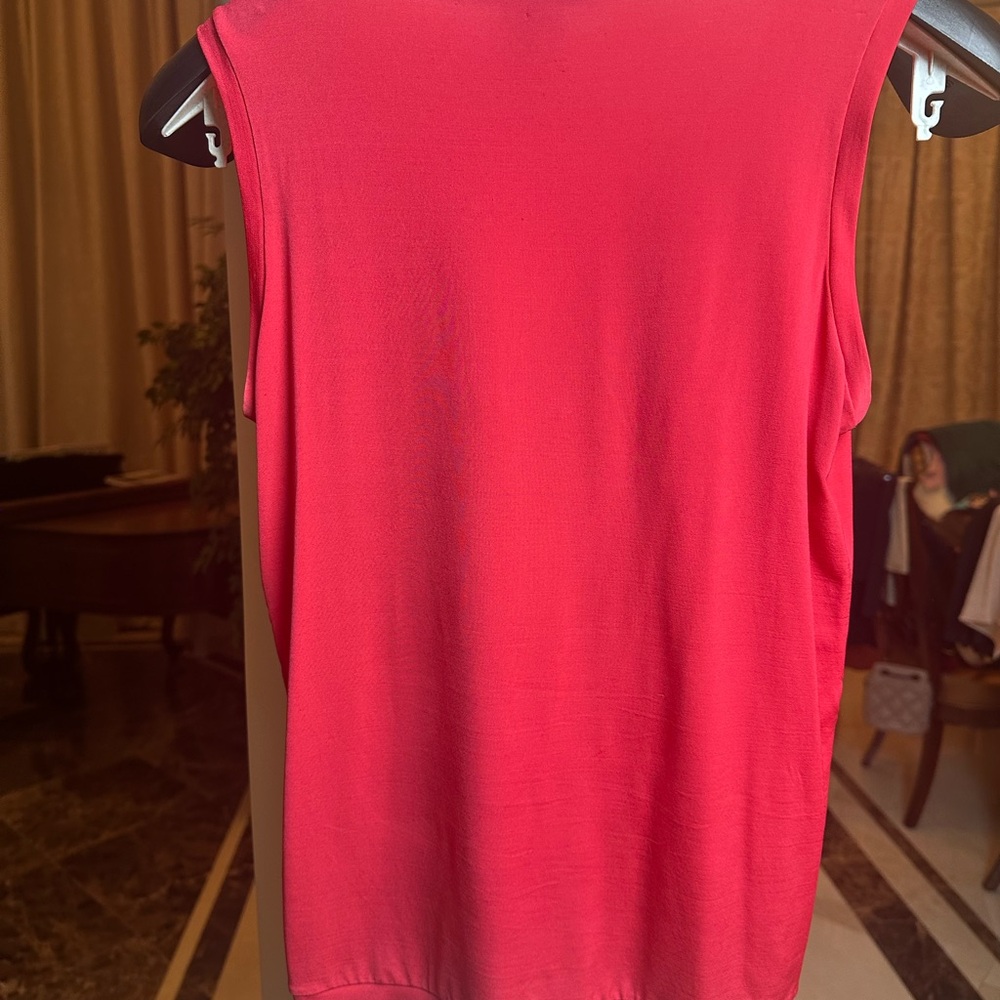 Lida Baday Italian Designer Sleeveless Twist-Front Top | Red - Picture 3 of 8